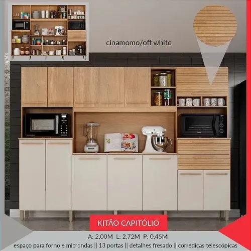 Armário de cozinha Capitólio. Medidas 2.00x2.72m.