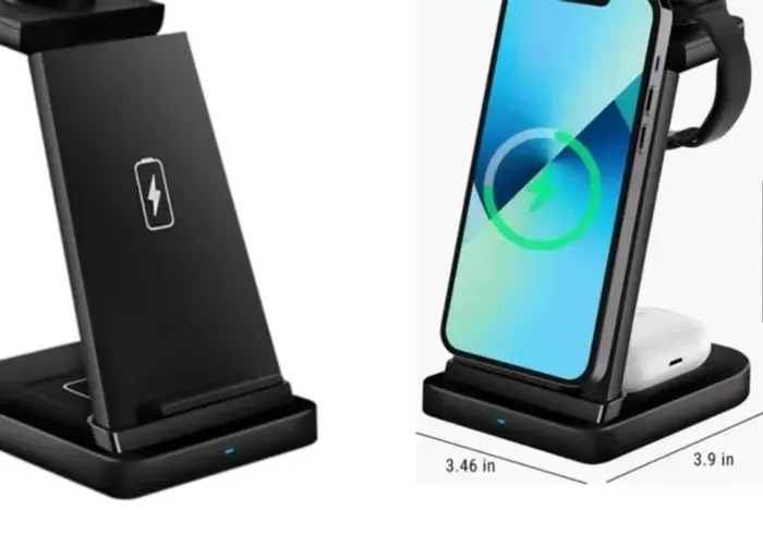 Estação De Carregamento Sem Fio 3 Em 1 Fashion Charging Stat Preto