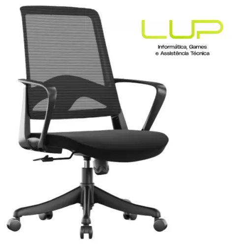 (LOJA FÍSICA) Cadeira secretária Dr. Office Smart PRO, Altura Ajustável, Preta