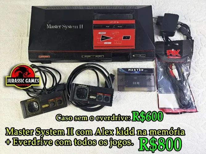 Console Master System 2 Tectoy - Com 2 Controles Originais e Cartucho 300 em 1
