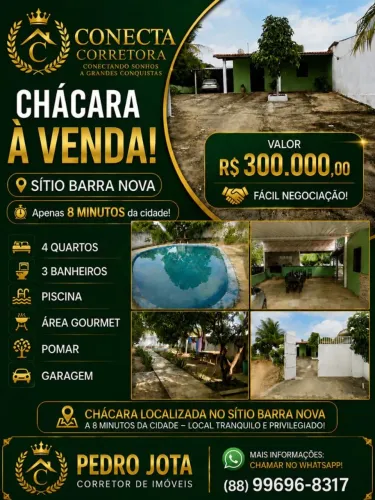 Chácara a venda no sítio barra nova