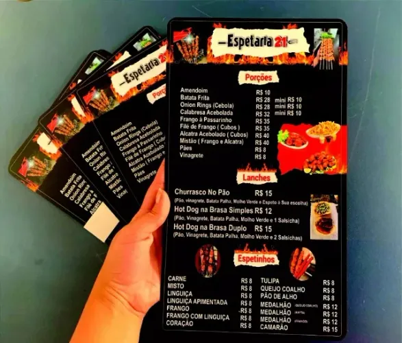 Kit 6 Cardápios Personalizados PVC 2mm 15x30 - 2 faces