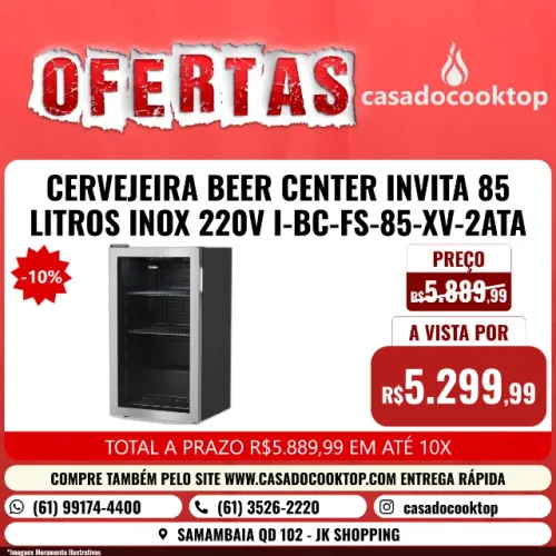 CERVEJEIRA BEER CENTER INVITA 85 LITROS INOX 220V I-BC-FS-85-XV-2ATA
