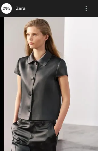Camisa / Colete Acetinado manga curta ZARA