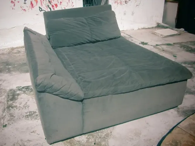 Sofá modular 2 lugares para reforma, em suede cinza, confortável e com ótima estrutura