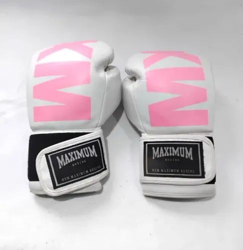 Par de Luvas de Boxe Maximum Boxing Brancas - Tamanho _ 10