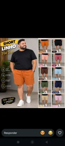short linho plus sizes do g1 ao g10