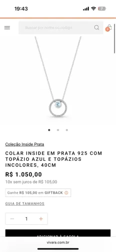 Colar topázio Vivara 