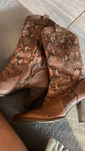 Bota Texana Feminina Estampa Cobra - Tam. 34