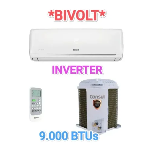 Ar Split Cônsul INVERTER 9000 BTUs - BIVOLT + NOVO + Nota + Garantia + Cartão 12x