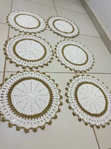 Sousplat de crochê: 6 unidades 