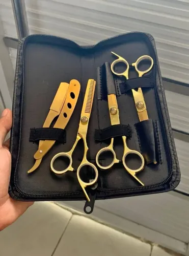 jogo de tesoura profissional corta cabelo. entrega grátis