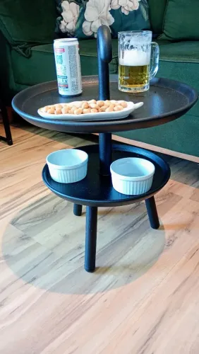 Mesa de apoio auxiliar tipo KANE preto.