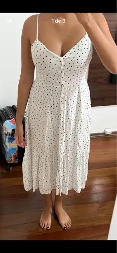 Vestido midi bolinha