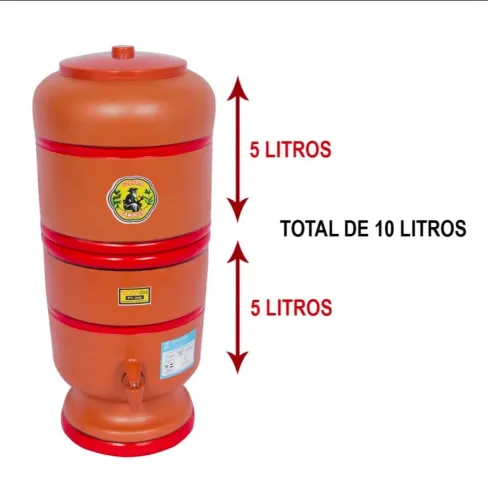 FILTRO DE BARRO 10 LITROS C/VELA TRIPLA AÇÃO