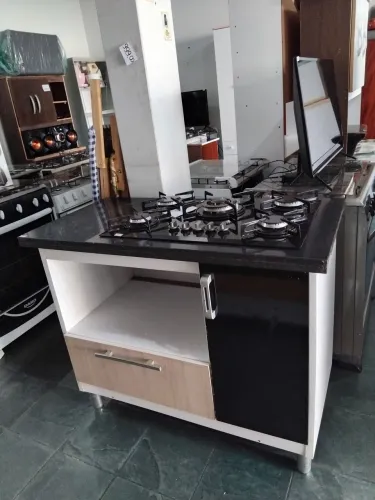 Fogão cooktop 5 bocas Philco automático semi novo + Balcão suporte pedra de granito usado 