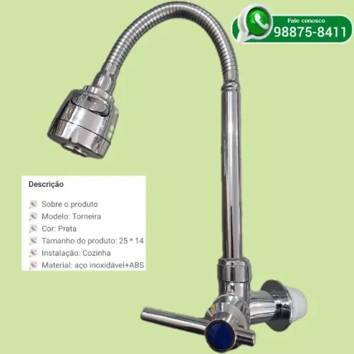 Torneira pra Cozinha Flexível: 50,00
