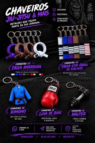 CHAVEIROS E ACESSÓRIOS DE ARTES MARCIAIS E MUSCULAÇÃO 