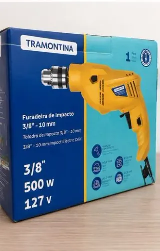Furadeira de Impacto Tramontina Amarela 500W 127V 3/8? Nova a Pronta Entrega