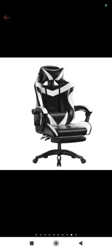 Cadeira ergonômica branco preto
