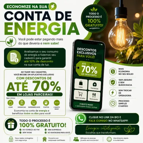 Desconto na Conta de Luz - 100% Gratuito