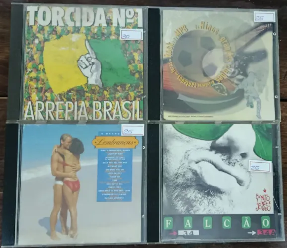 Lote com 4 CD's Originais de Época contendo temas esportivos! 