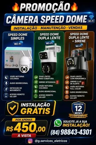 Câmeras Speed Dome Wi-Fi Full HD