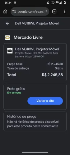 Projetor portátil R$1.200