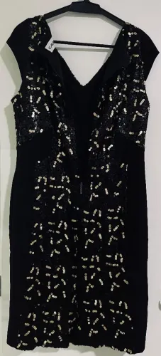 Vestido preto para festa da marca, cabana tamanho G