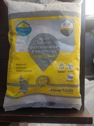 10kg Rejunte Quartzolit Superfino Cinza Platina - Novos