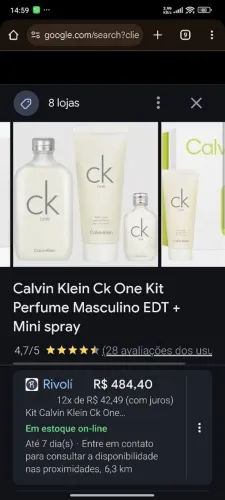 Perfume Calvin Klein importado espanha