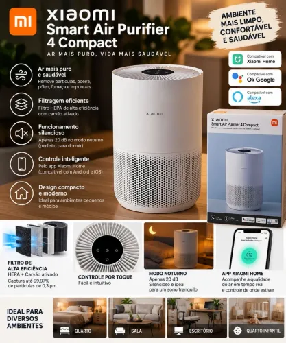 PURIFICADOR DE AR XIAOMI SMART AIR PURIFIER 4 COMPACT