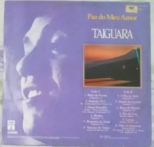 LP Disco vinil - Taiguara - Paz do meu amor - Ano 1985