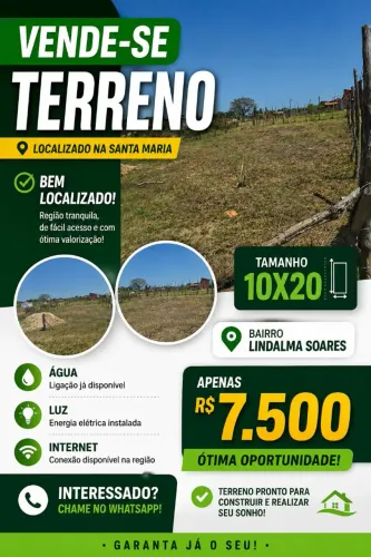 Terreno Amplo e plano, pronto pra construir