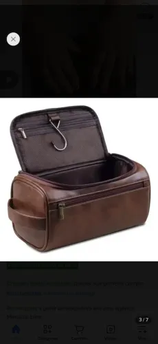 Necessaire Organizadora Unissex Viagem Mala Pendurar Gancho Marrom Lisa