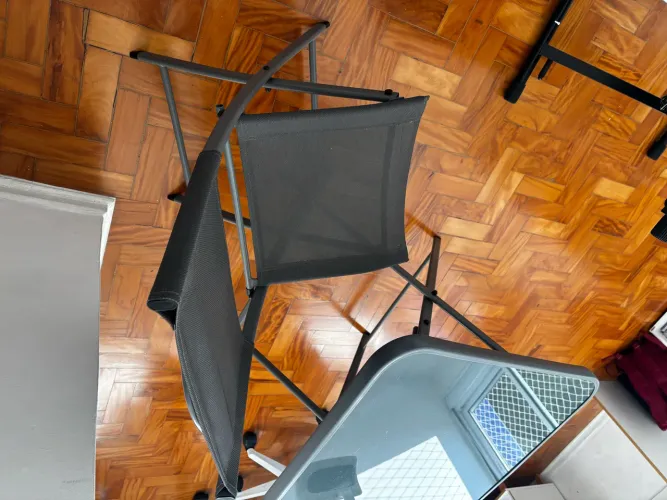 MESA + 2 cadeiras Aço Cinza Escuro Emys Naterial LEROY MERLIN