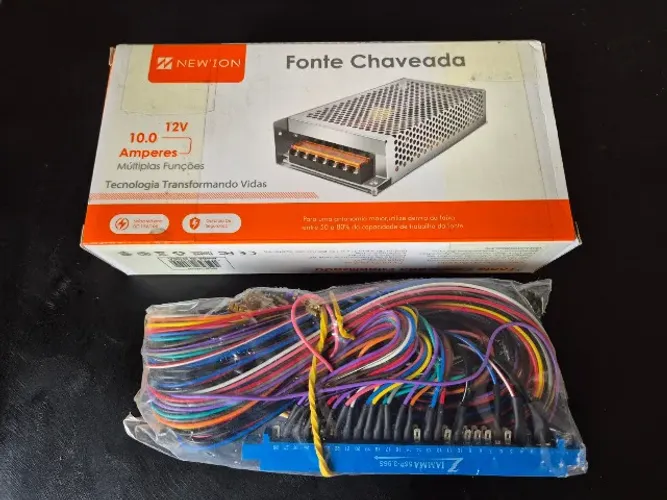 Chicote Jamma + Fonte Chaveada 12V 10A para Pandora Box / Arcade