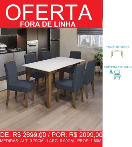 Mesa - tampo de vidro - compre hoje e receba em até 72 horas 