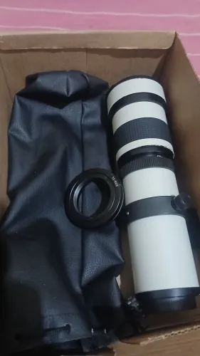 Lente telefofo ligtdow 420-800 Manual f/8.3 Zoom branco com anel adaptador. Nikok canon 