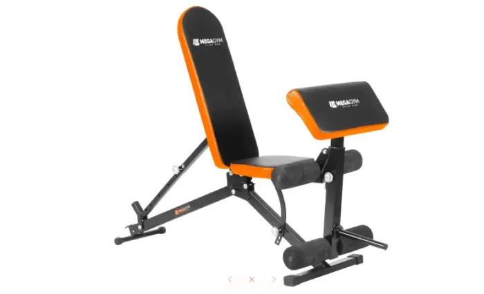 Banco 10x1 P/ Supino Com Rosca Scott Cadeira Extensora Laranja
