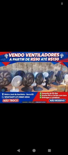 Vendo ventiladores funcionando normalmente com 30 dias de garantia não reservo não troco