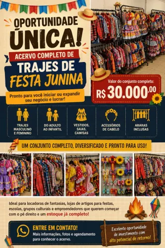 Acervo completo de trajes de festa junina