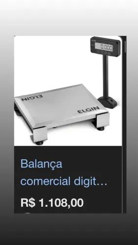 Balança comercial digital Elgin DP 30CK 30kg com mastro preto 33 cm x 28 cm