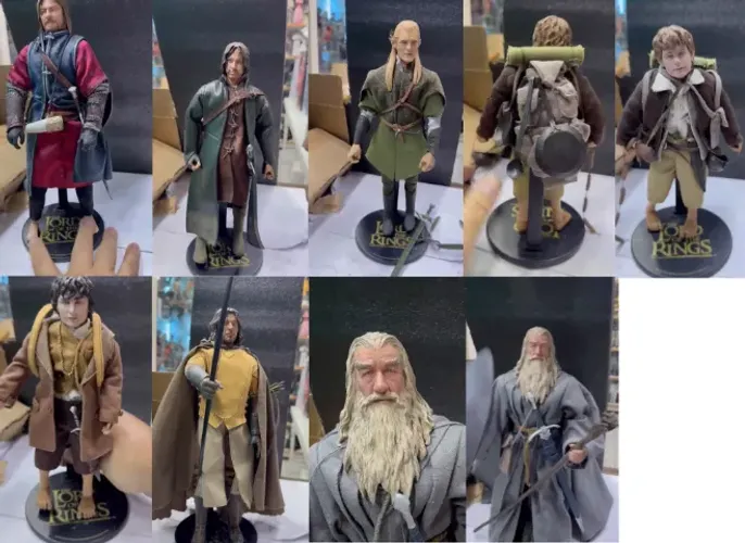 Colecao de bonecos senhor dos aneis 7 personagens 30cm