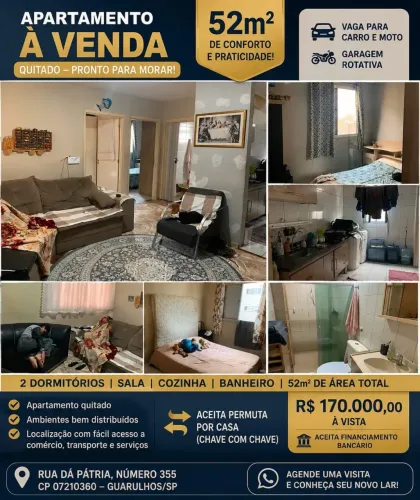 Imóvel para venda tem 52 metros quadrados com 2 quartos em Jardim Vermelhão - Guarulhos -