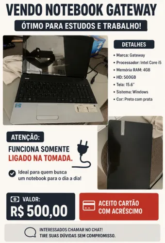 VENDO NOTEBOOK GATEWAY