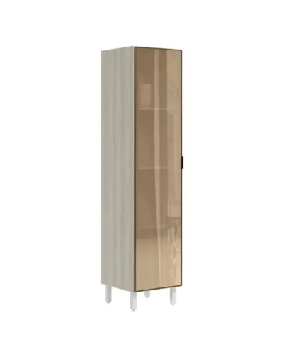 Paneleiro Kali 12229 1 Porta Vidro Reflecta Inox (Dividimos Em Até 10x Sem Juros)