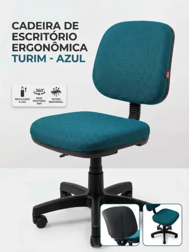 Cadeira de Escritório Giratória Azul