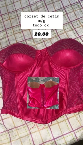 Corset Rosa de cetim