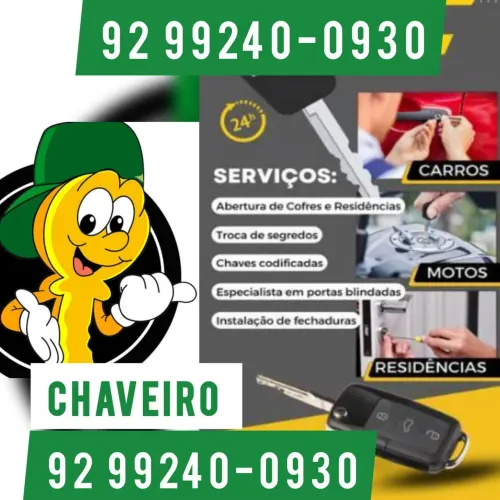 Chaveiro 24 Horas - Residências, Comércios, Automotivo